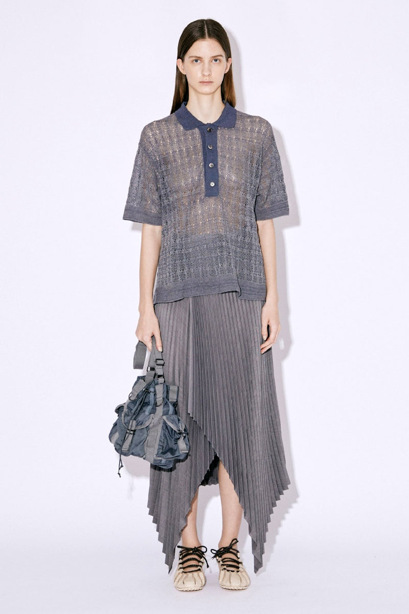 Wool and Silk Pleated Skirt