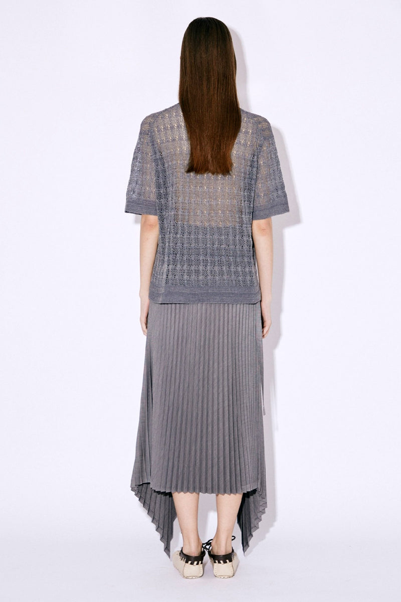 Wool and Silk Pleated Skirt