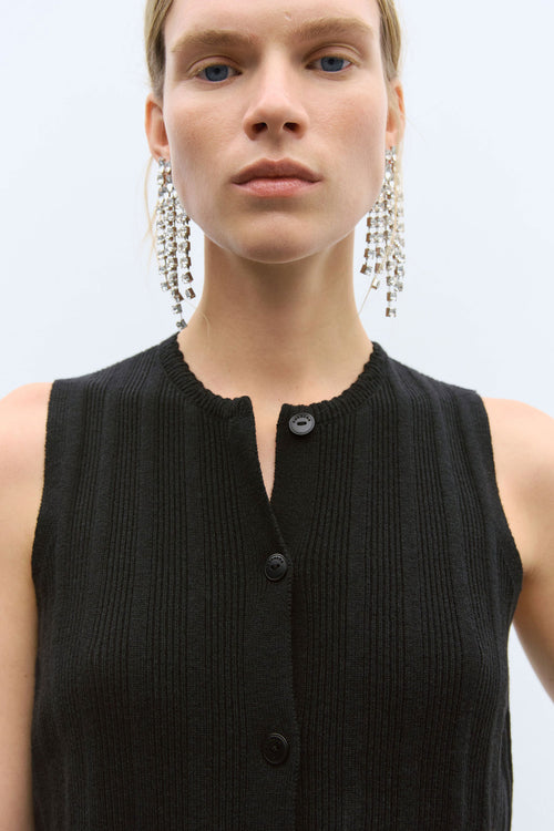 Merino Wool Ribbed Waistcoat