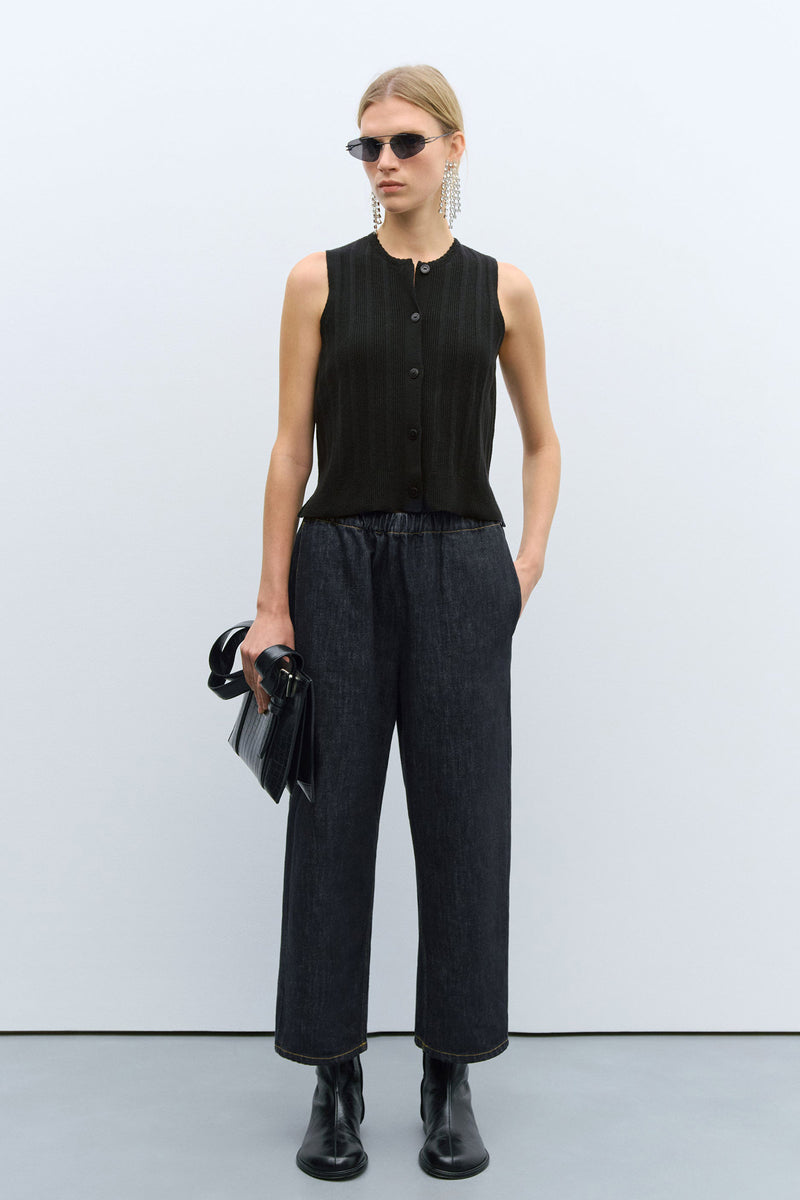 Merino Wool Ribbed Waistcoat