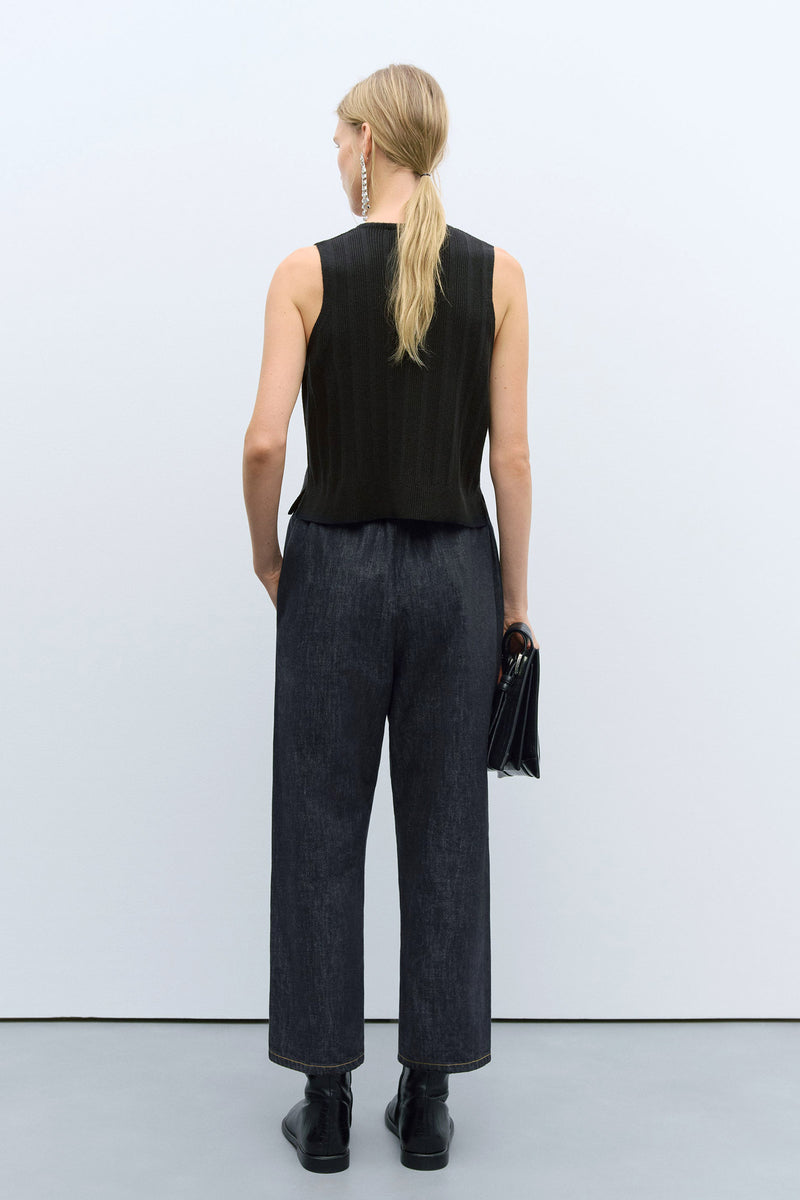 Merino Wool Ribbed Waistcoat