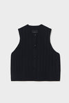 Merino Wool Ribbed Waistcoat