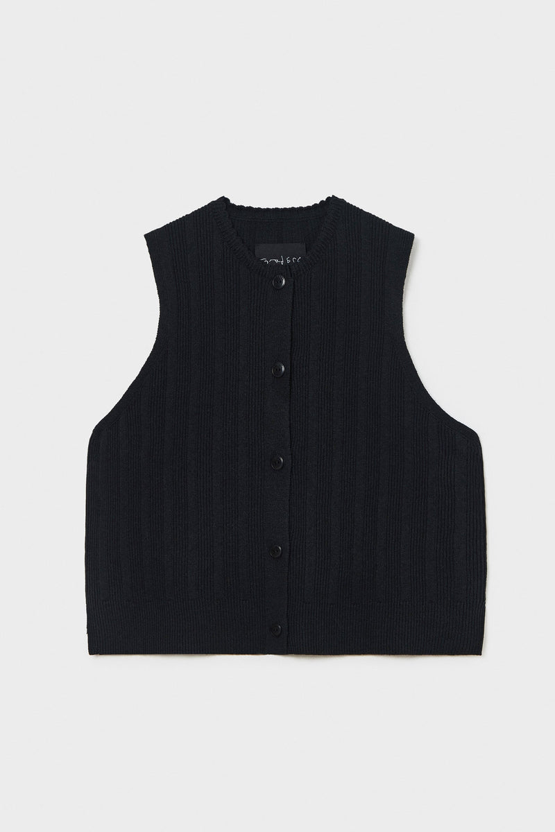 Merino Wool Ribbed Waistcoat
