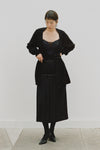 Wool Pleated Wrap Midi Dkirt
