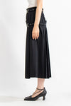 Wool Pleated Wrap Midi Dkirt