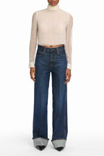 The Cuffed Wide Jeans
