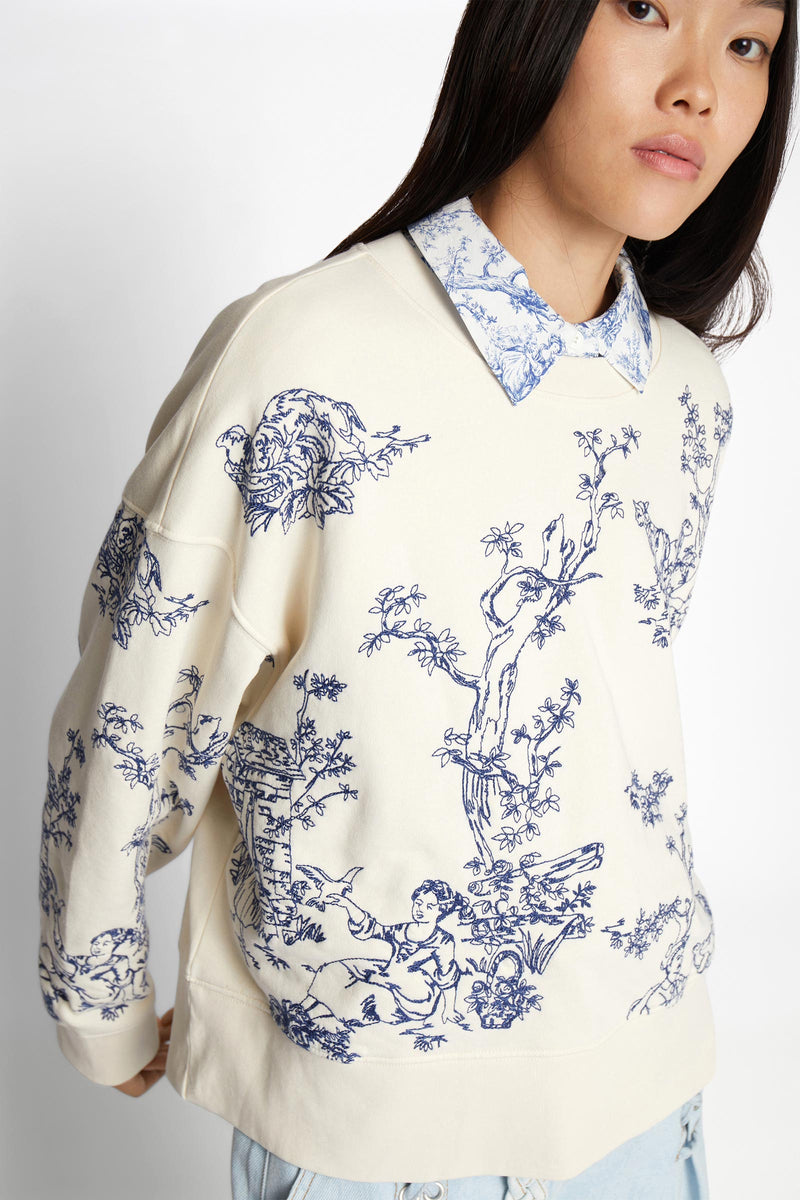 Friede Embroidery Cotton Sweatshirt