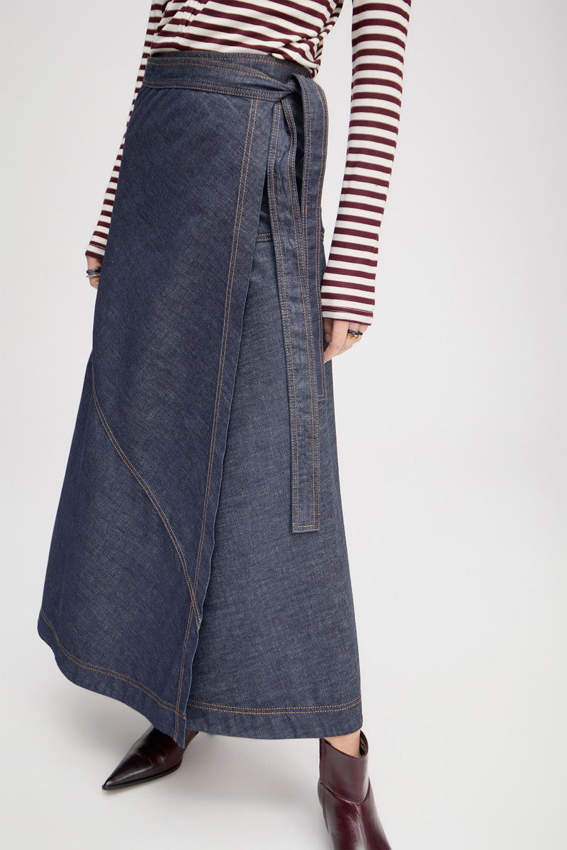 Landrea Cotton Denim Skirt