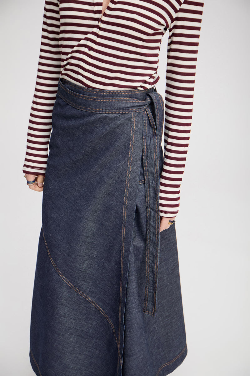 Landrea Cotton Denim Skirt