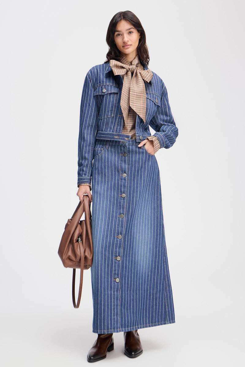 Livono Denim Midi Skirt