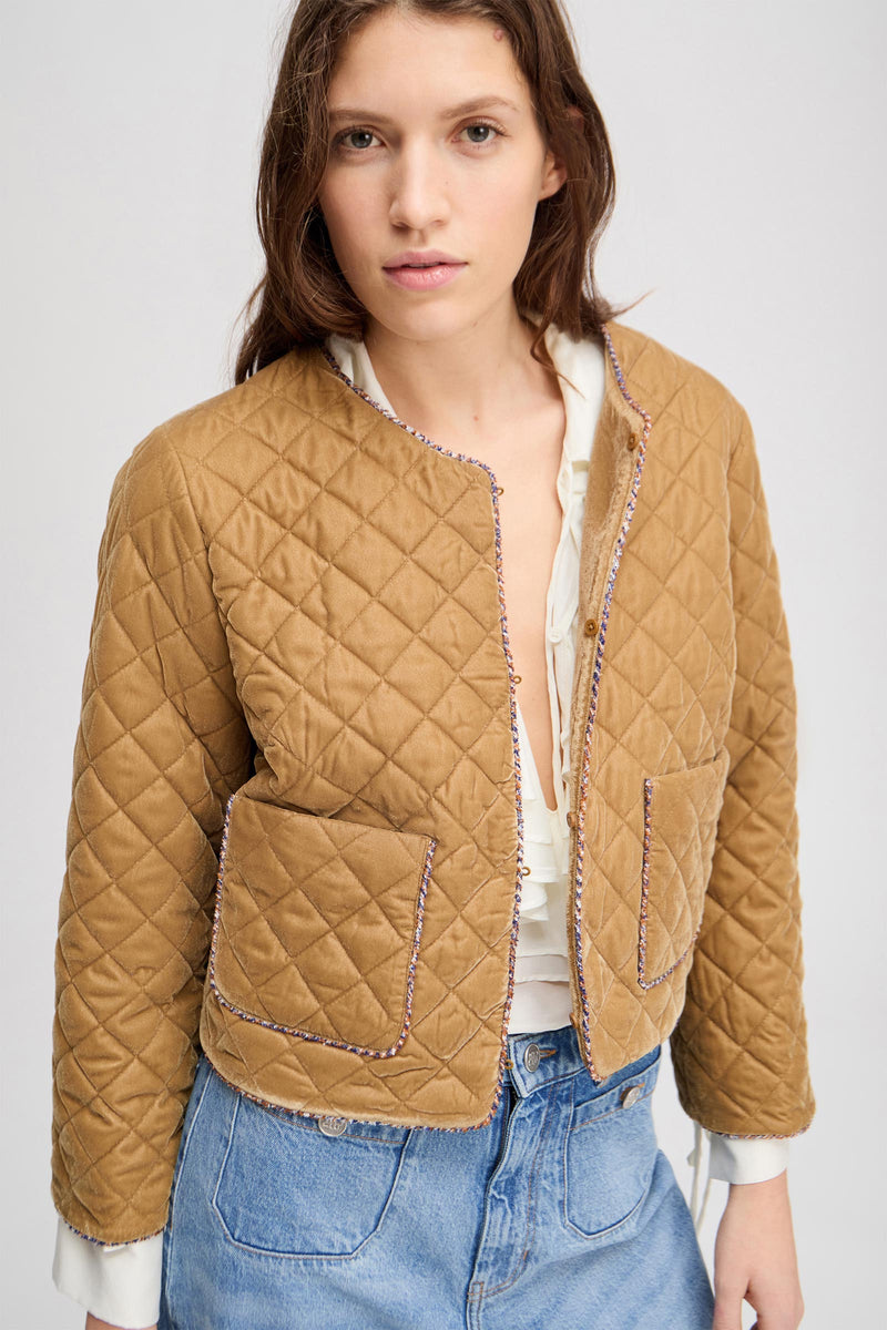 Lizetta Quilted Velvet Jacket