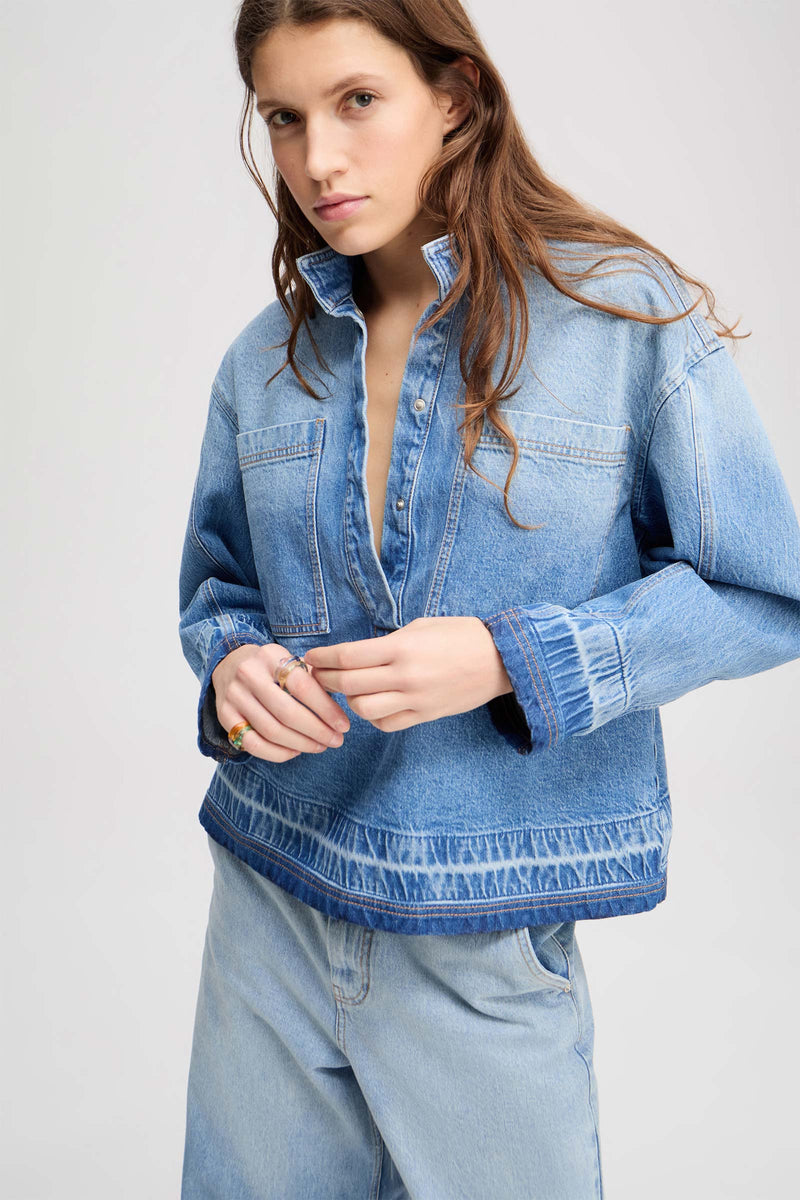 Luxa Cotton Denim Top