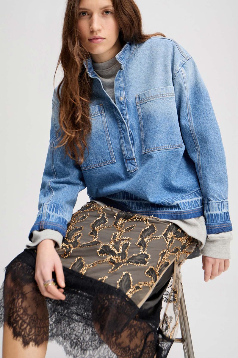 Luxa Cotton Denim Top