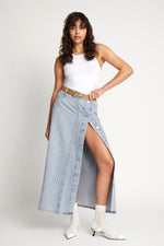 Saima Striped Denim Skirt