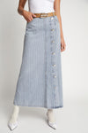 Saima Striped Denim Skirt