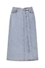 Saima Striped Denim Skirt