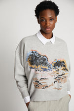 Sazzily Embroidery Cotton Sweatshirt