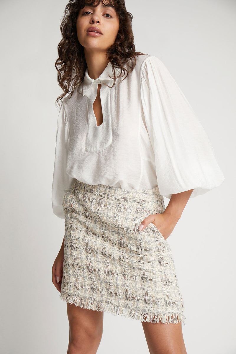 Soke Wool-Blended Boucle Skirt