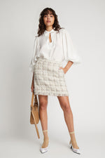 Soke Wool-Blended Boucle Skirt