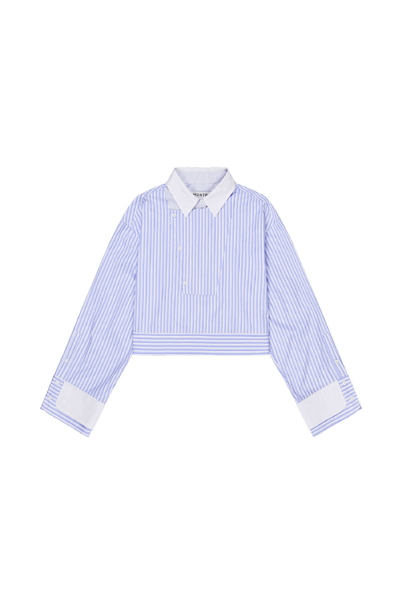 Space Striped Cropped Shirt