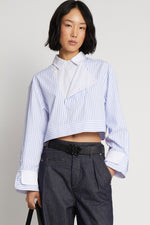 Space Striped Cropped Shirt