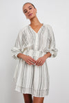 Crystal Striped Linen Dress