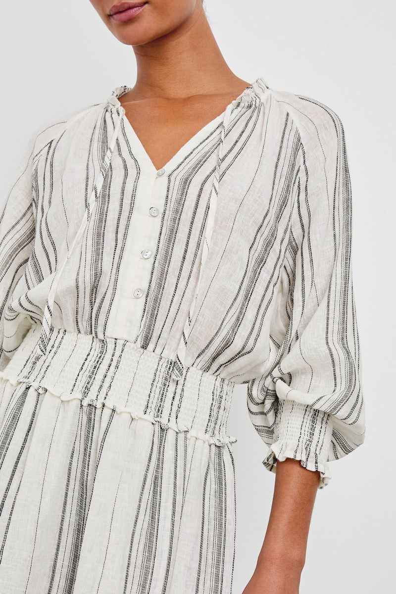 Crystal Striped Linen Dress