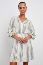 Crystal Striped Linen Dress