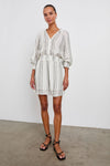 Crystal Striped Linen Dress