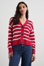 Geneva Striped Cotton Cardigan