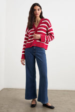 Geneva Striped Cotton Cardigan