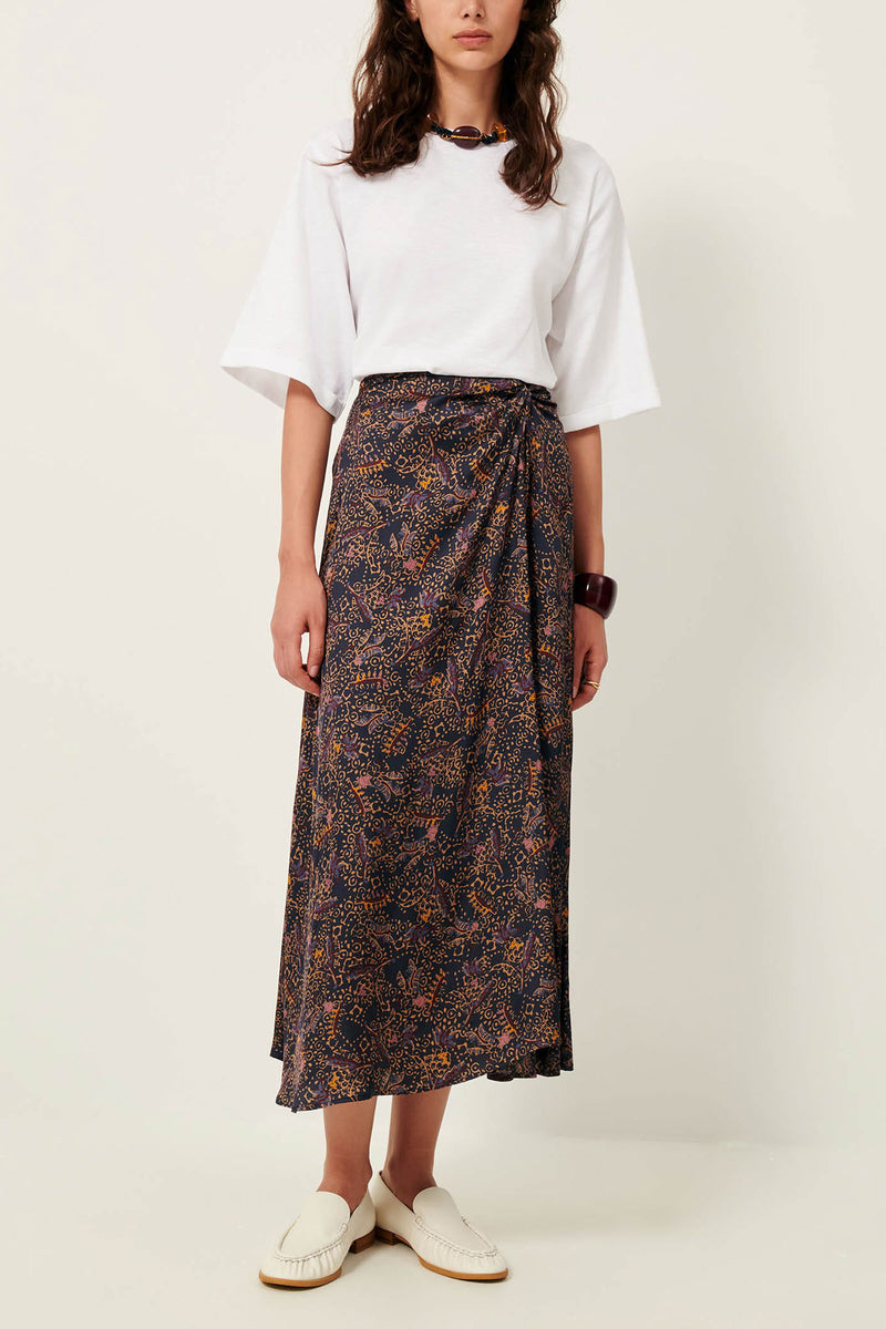 Gialla Printed Midi Skirt