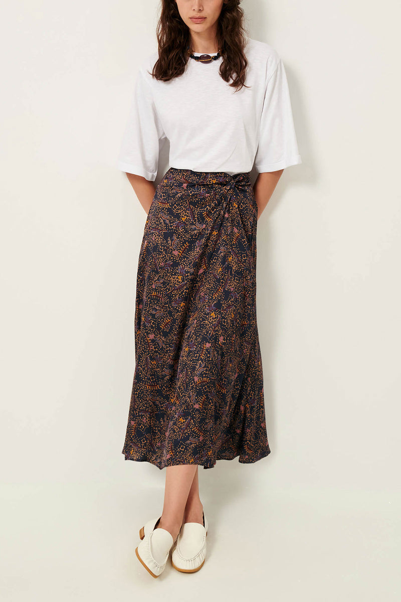 Gialla Printed Midi Skirt