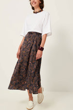 Gialla Printed Midi Skirt