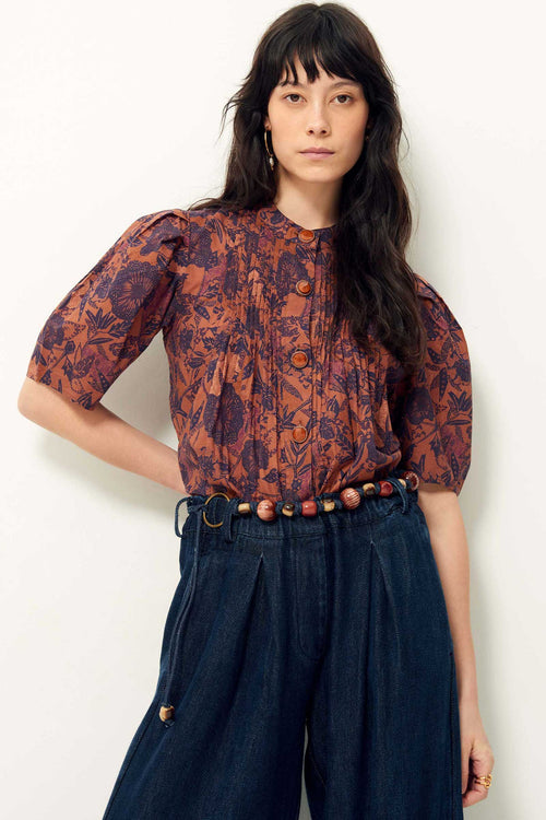 Virginia Printed Cotton Blouse