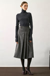 Varna Wool-Blended Pleated Skirt
