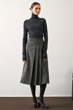 Varna Wool-Blended Pleated Skirt
