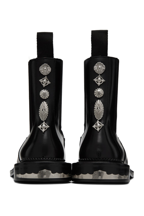 Concho and Leather Chelsea Boots