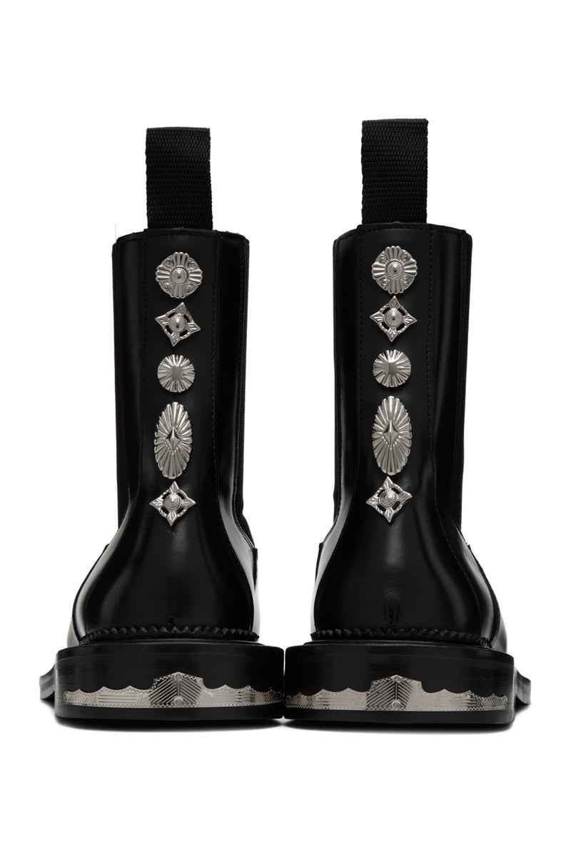 Concho and Leather Chelsea Boots