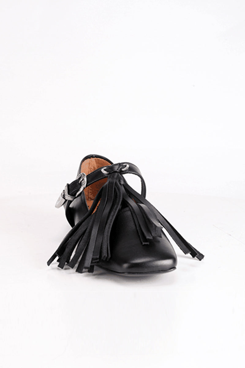Tassel and Leather Ballerinas