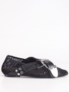 Mesh and Leather Ballerinas