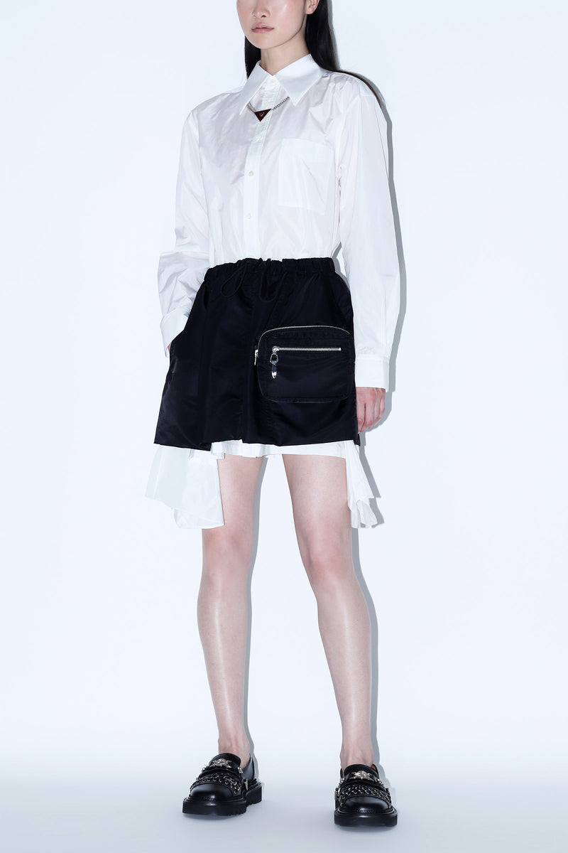 Nylon Twill Mini Skirt