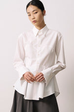 Cotton Peplum Hem Shirt