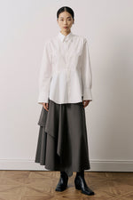 Cotton Peplum Hem Shirt