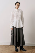Cotton Peplum Hem Shirt