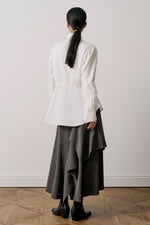 Cotton Peplum Hem Shirt