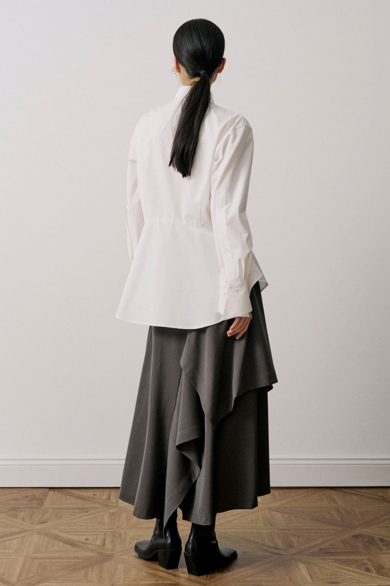Cotton Peplum Hem Shirt