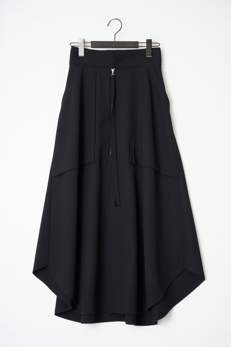 Wool Gabardine Work Flare Skirt
