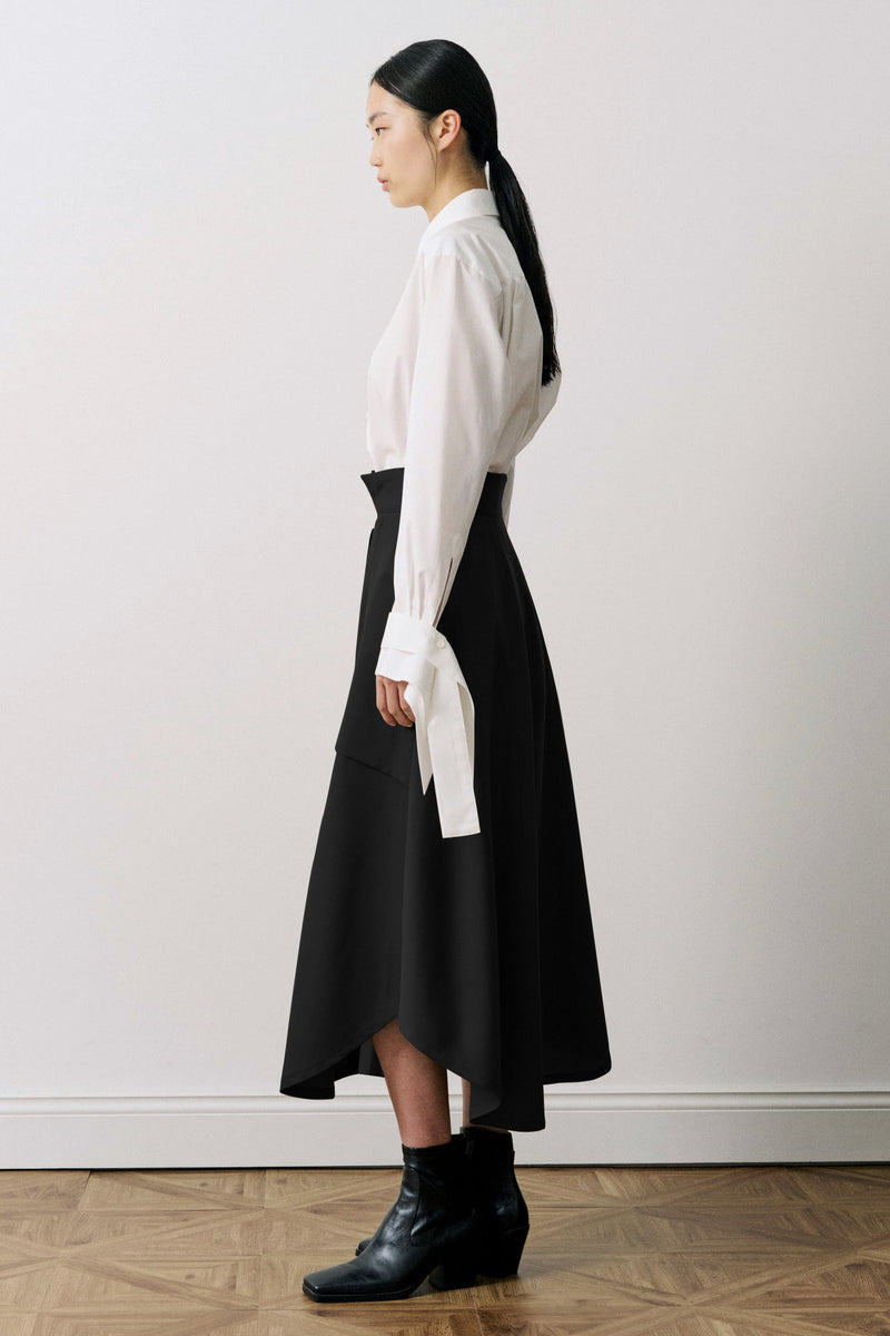 Wool Gabardine Work Flare Skirt