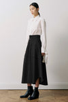 Wool Gabardine Work Flare Skirt